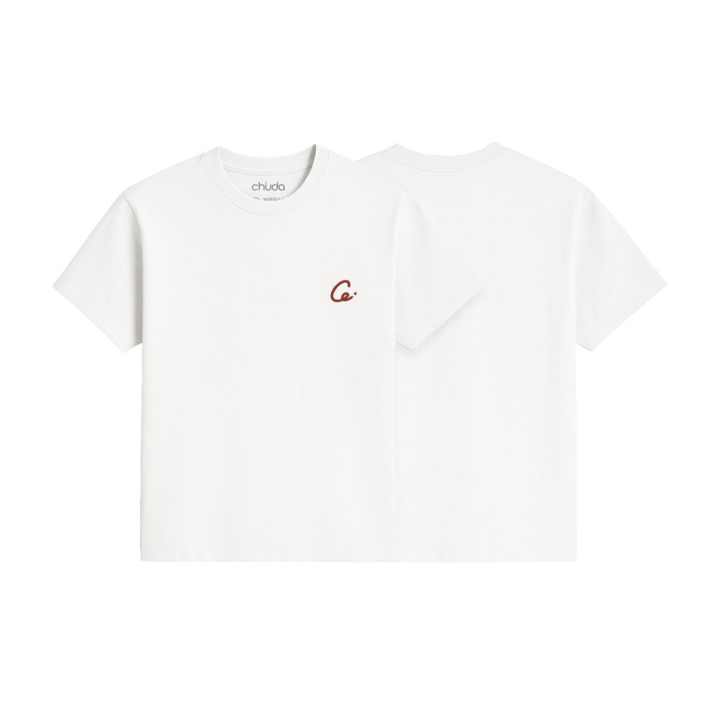 “C.” White Cotton T-Shirt